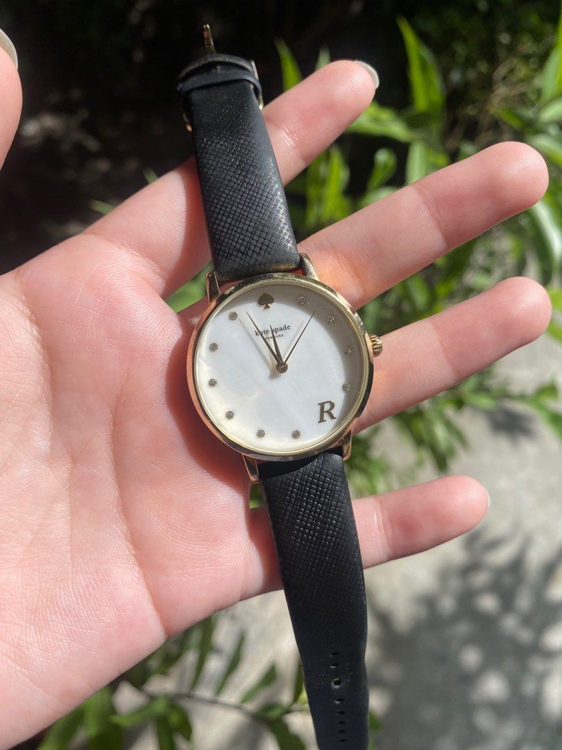 ORIGINAL Kate Spade New York Metro Monogram R Leather Strap Women s Watch