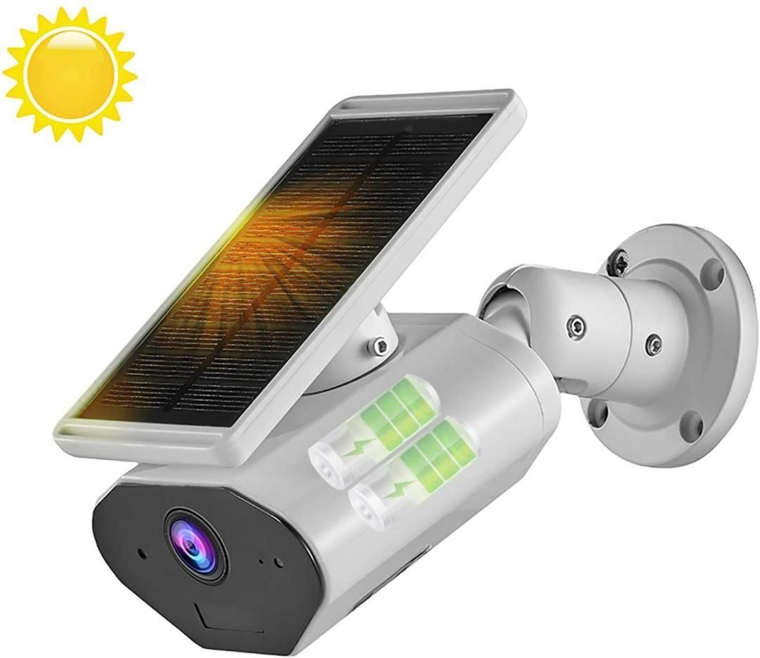 Outdoor Solar Powered Security Camera CTVISON 2.4GHz WiFi Wireless Home Security Camera Night Vision Motion Detection Rechargeable Battery Two Way