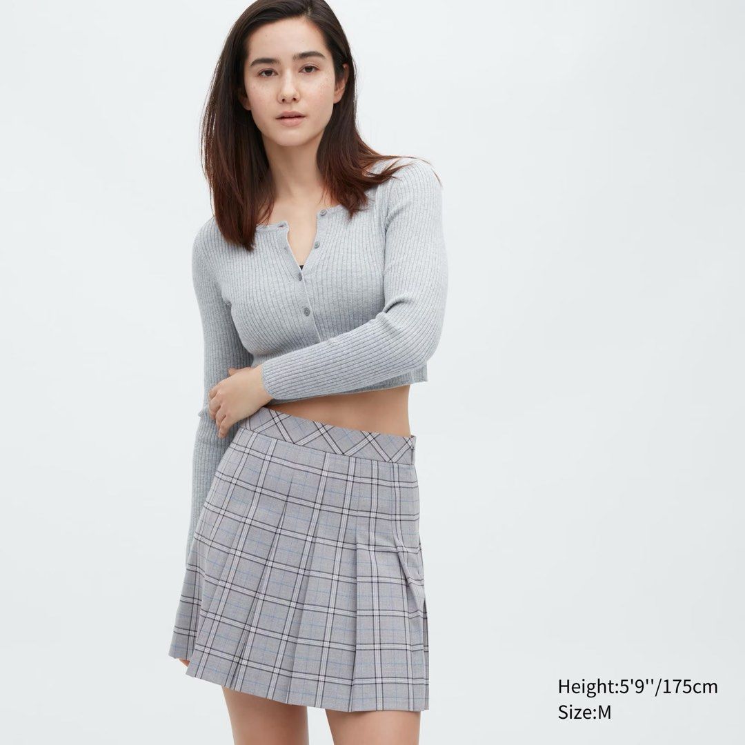 UNIQLO Pleated Mini Skirt Checkered Women s Fashion Bottoms
