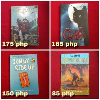 Preloved Children's Books/ Novel = Claws, Peter and the Starcatchers, Goosebumps, Sunny Side Up