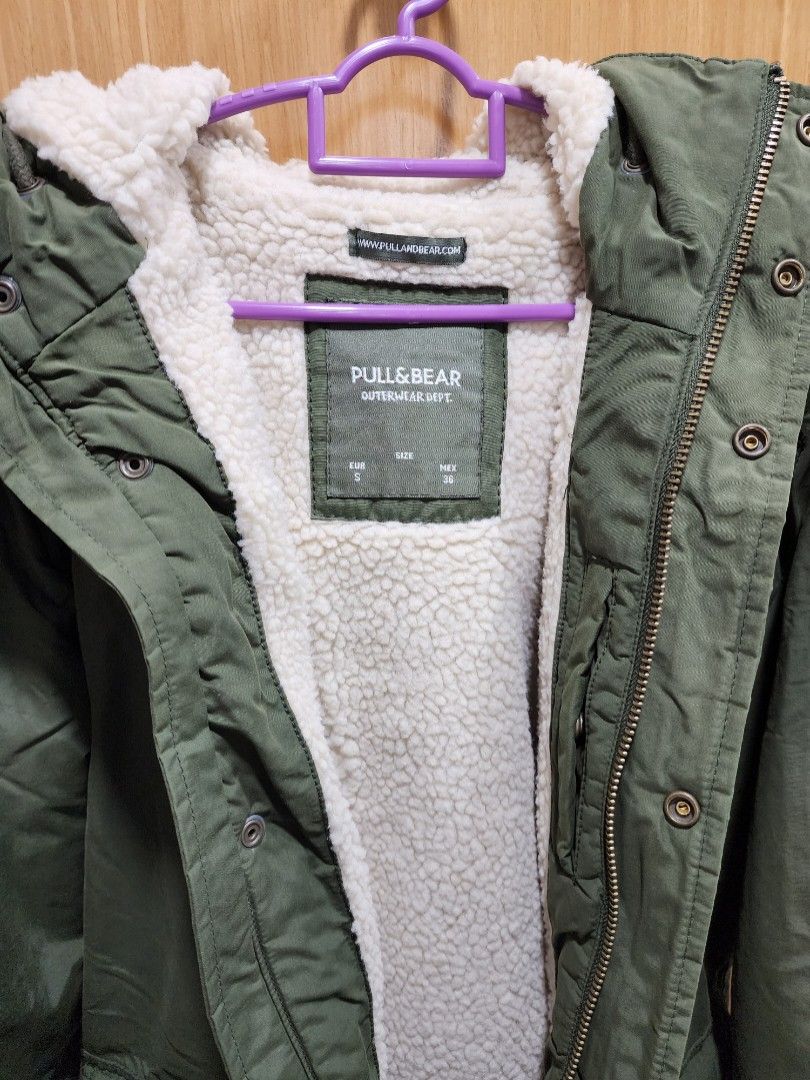 Pull bear jacket with store half zip in khaki