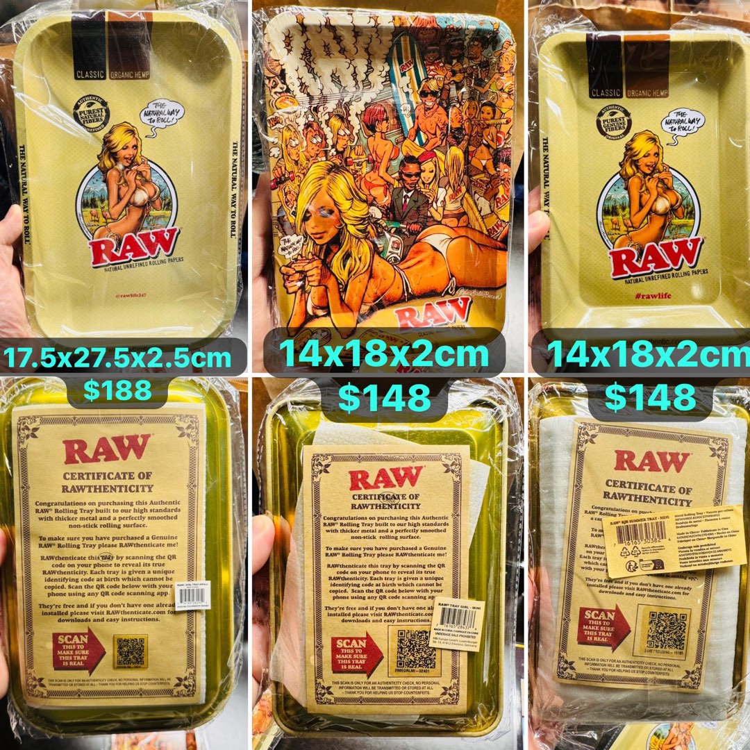 RAW x Rockin' Jelly Bean Girls Metal Rolling Tray 捲煙盤金屬托盤Rockin Jelly Bean  RJB, 傢俬＆家居, 浴室、廚房用品配件- Carousell