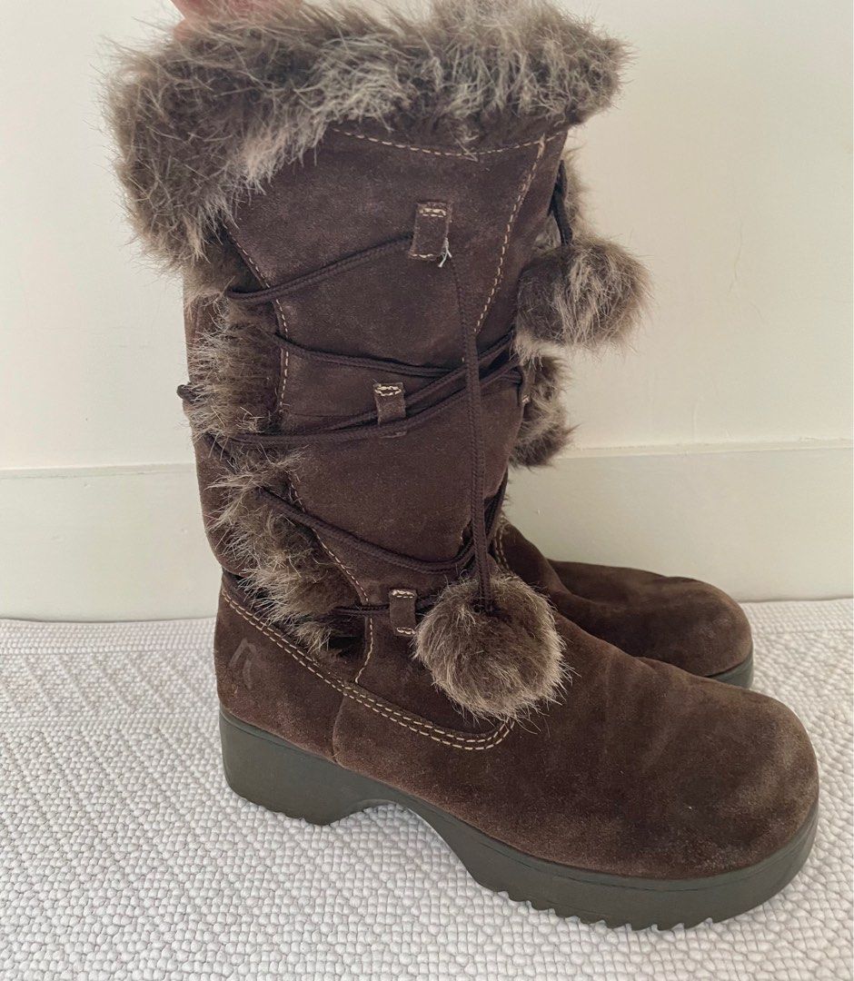 Report Winter Faux Fur Brown Boots 7.5 Size Carousell