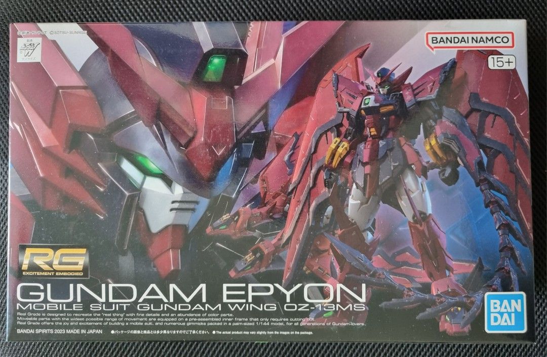 Bandai Real Grade (RG) Gundam Wing Gundam Epyon (Category: Toys & Collectibles) located in Singapore. Submitted by id-idk (Listing ID 1268898869, Image 1). Description: Brand new in box, unbuilt with runners sealed. Message for photos of individual runners if needed. .