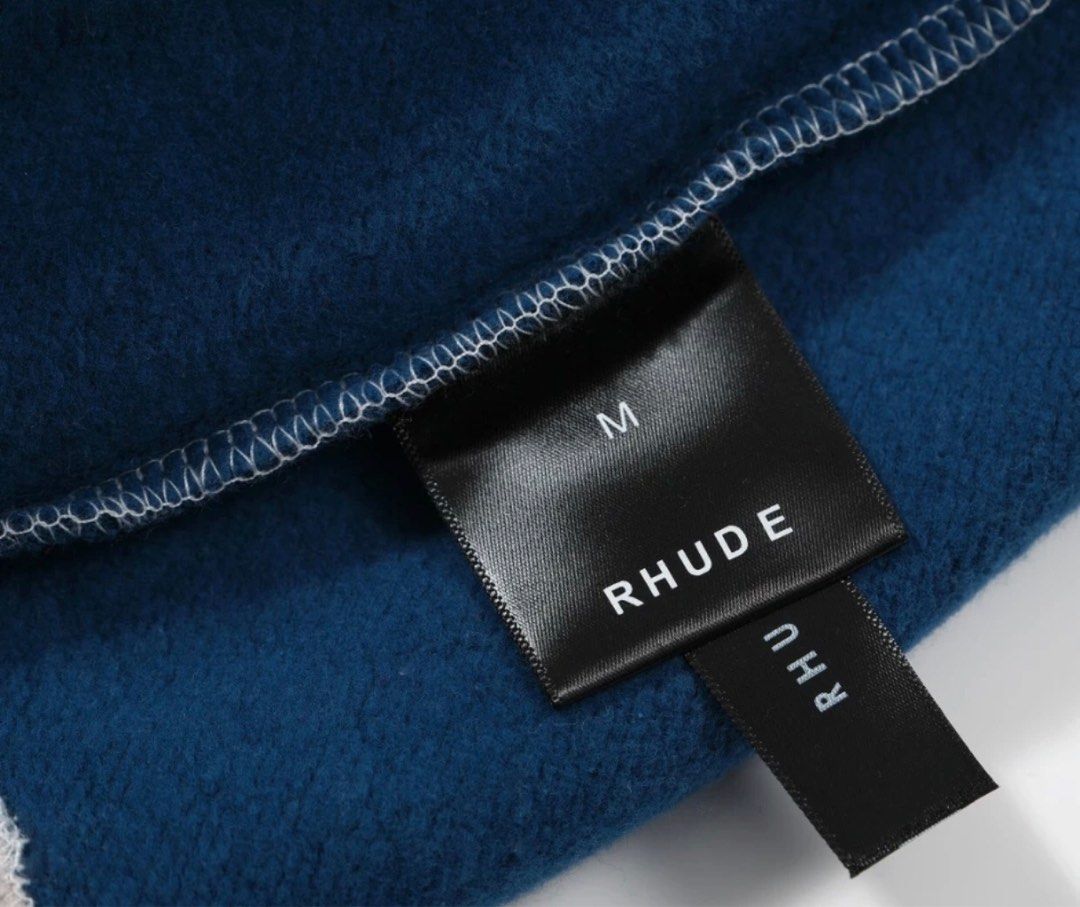 Rhude Vintage Half Zipper Sweatshirt (Category: Coats, Jackets and Outerwear) located in Caloocan City. Submitted by thelockermanila (Listing ID 1268924999, Image 2). Description: Rhude Vintage Half Zipper Embroidered Sweatshirt Color: Blue / Red Dimension Size Bust Length Sleeve Shoulder S 126 67 58 77 M 132 70 59 79 L 138 73 60 81 XL 144 76 61 83 Php: 3,500.00 + shipping fee Condition: 10/10 Color rate: 10/10 Overall brand-new condition! 📌 Pre