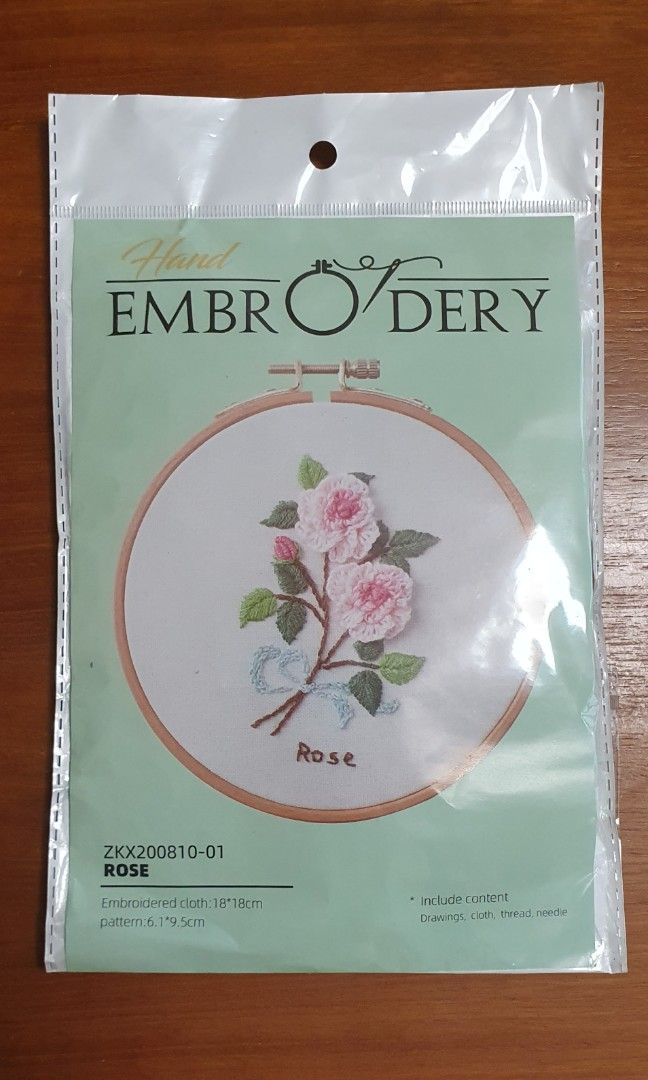 Rose embroidery kit, Hobbies & Toys, Stationery & Craft, Craft Supplies