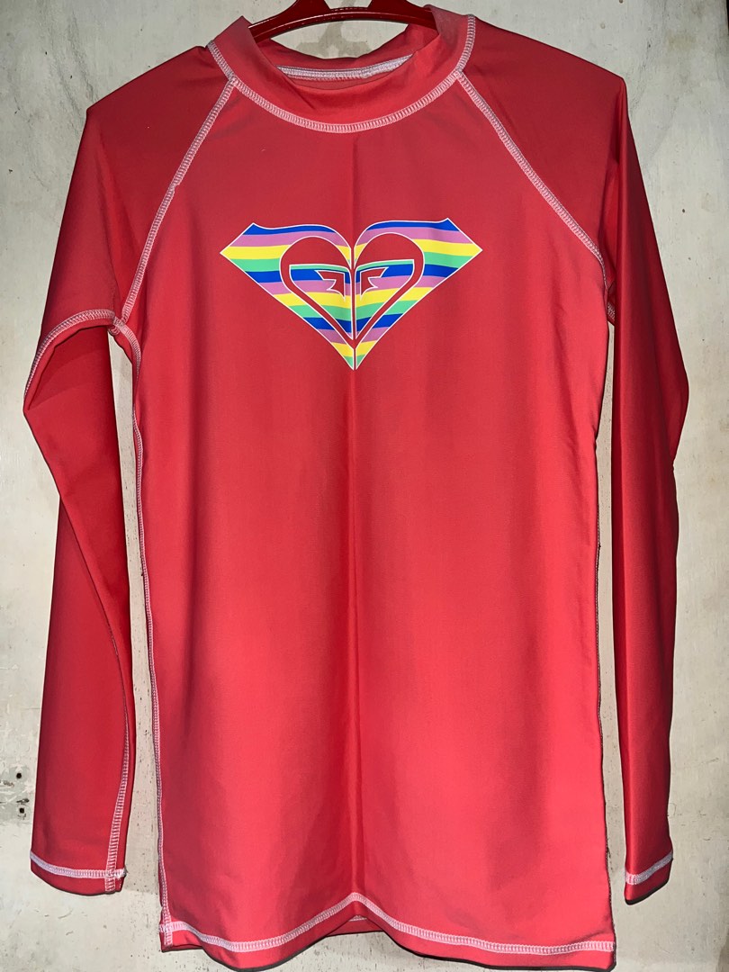 Roxy Orange Rash Guard, Women's Fashion, Swimwear, Rash guard on Carousell