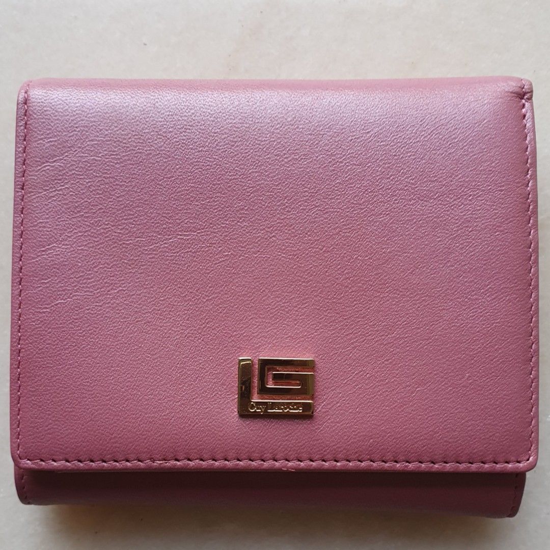 SALE! Pink Leather Trifold Wallet NEW Guy Laroche Folded Wallet