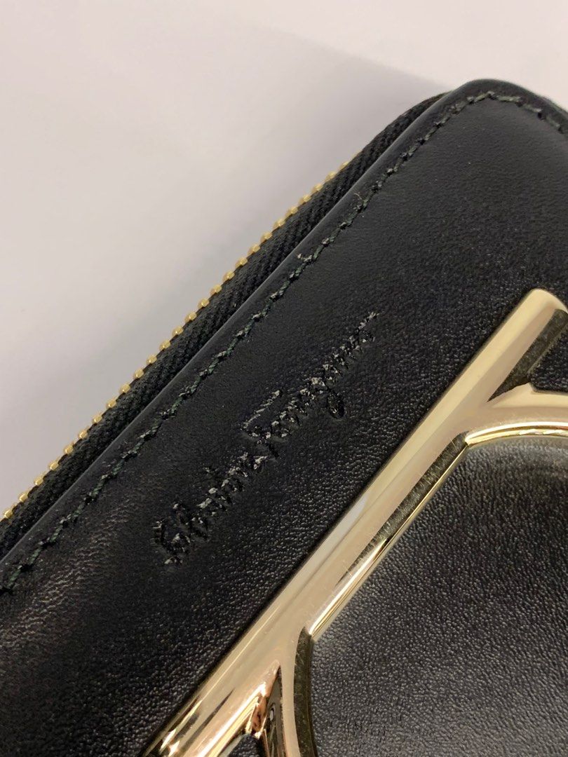 Salvatore ferragamo gancini zip around wallet cheap