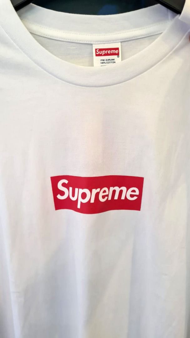Supreme white red box logo tee online