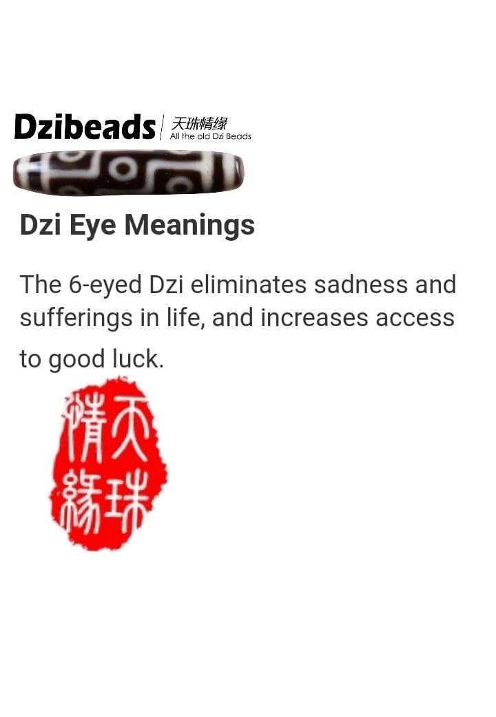 六眼天珠，The 6-Eyes Dzi beads stone ，来自西藏至纯手工天珠，請向