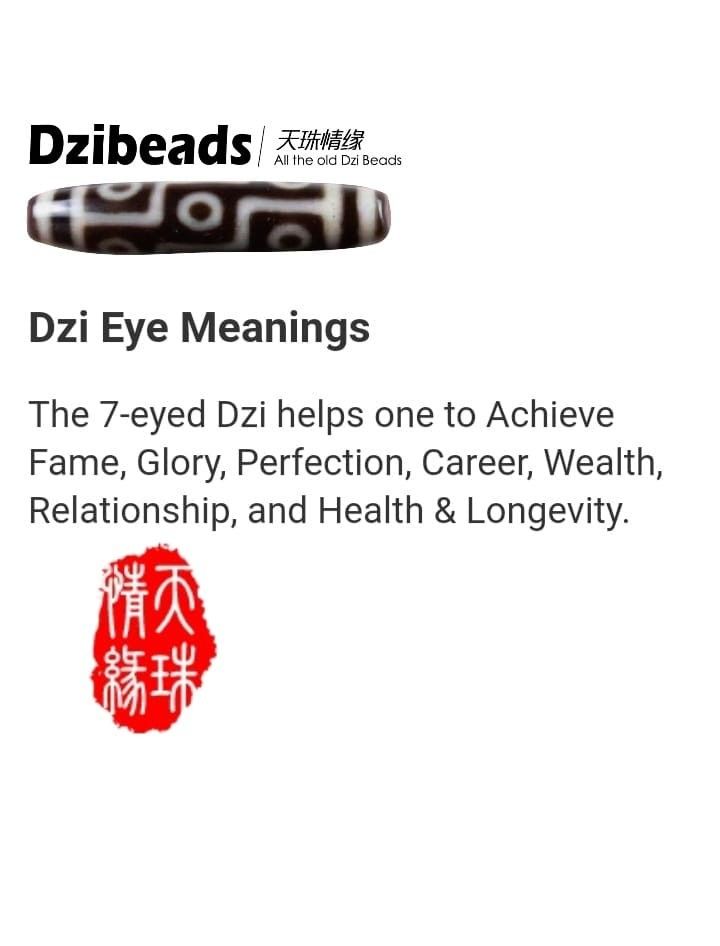 七眼天珠，The 7-Eyes Dzi beads stone ，来自西藏至纯手工天珠，請向