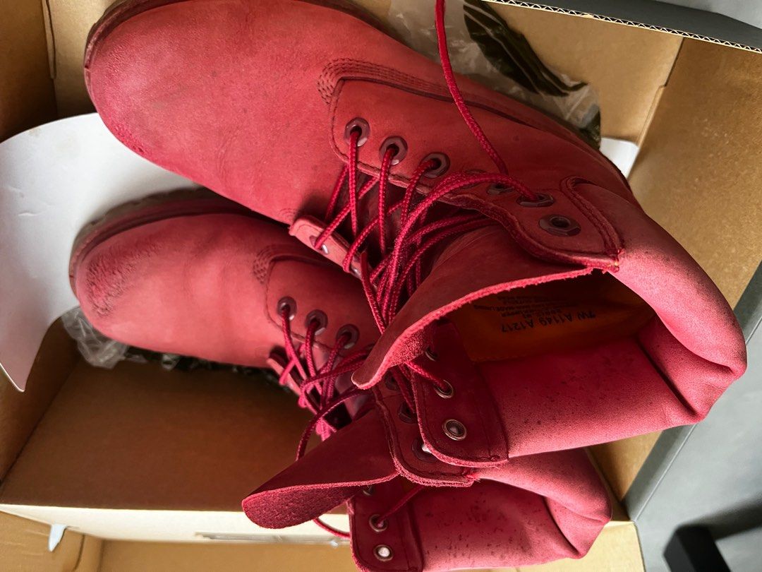 Red wide boots cheap