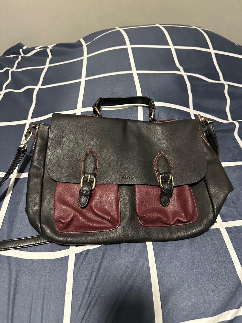 Topshop Burgundy Satchel Cross body Bag