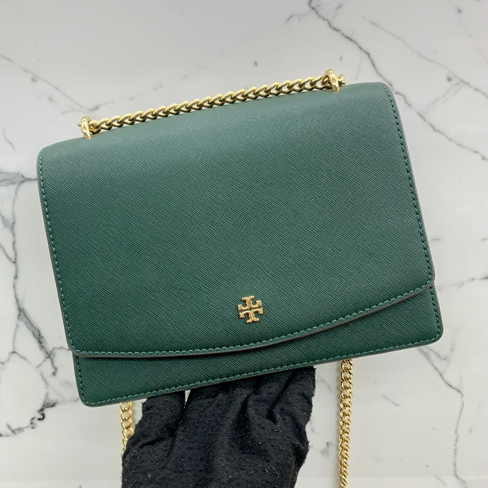 TORY BURCH GREEN CHAIN SHOULDER BAG 237039657 AL, Luxury, Bags