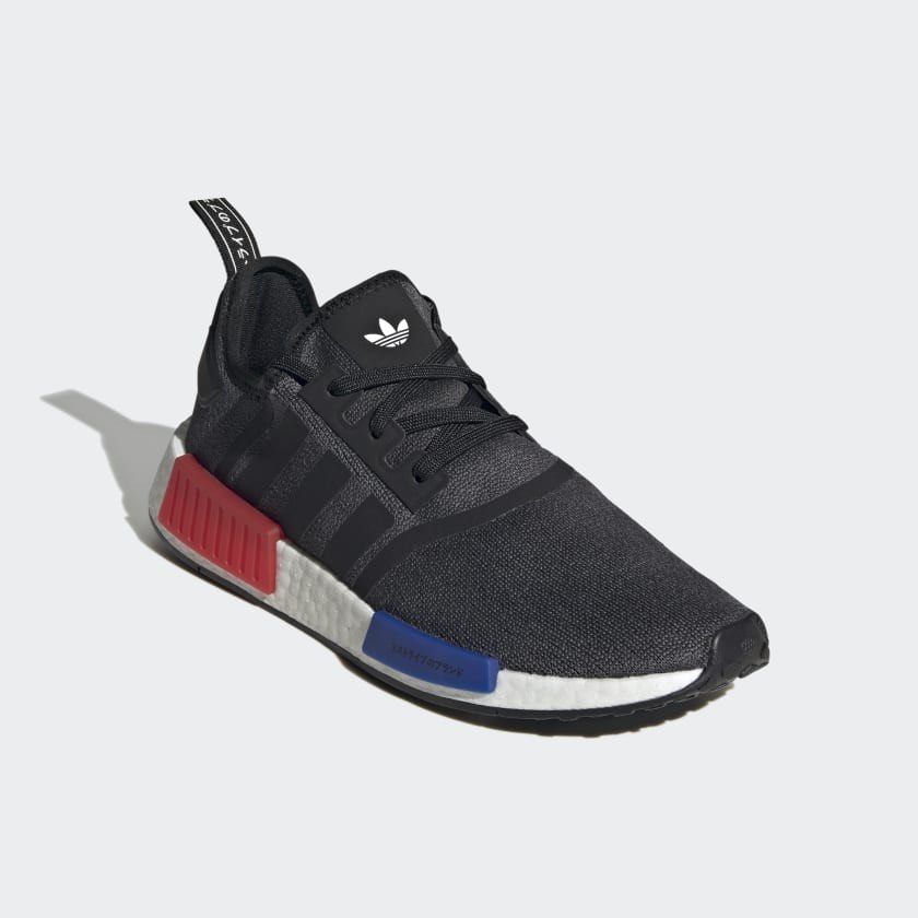 UK 8.5 Adidas NMD R1 Black Red Blue