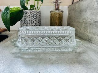 Vintage Anchor Hocking Butter Dish - Wexford Pattern