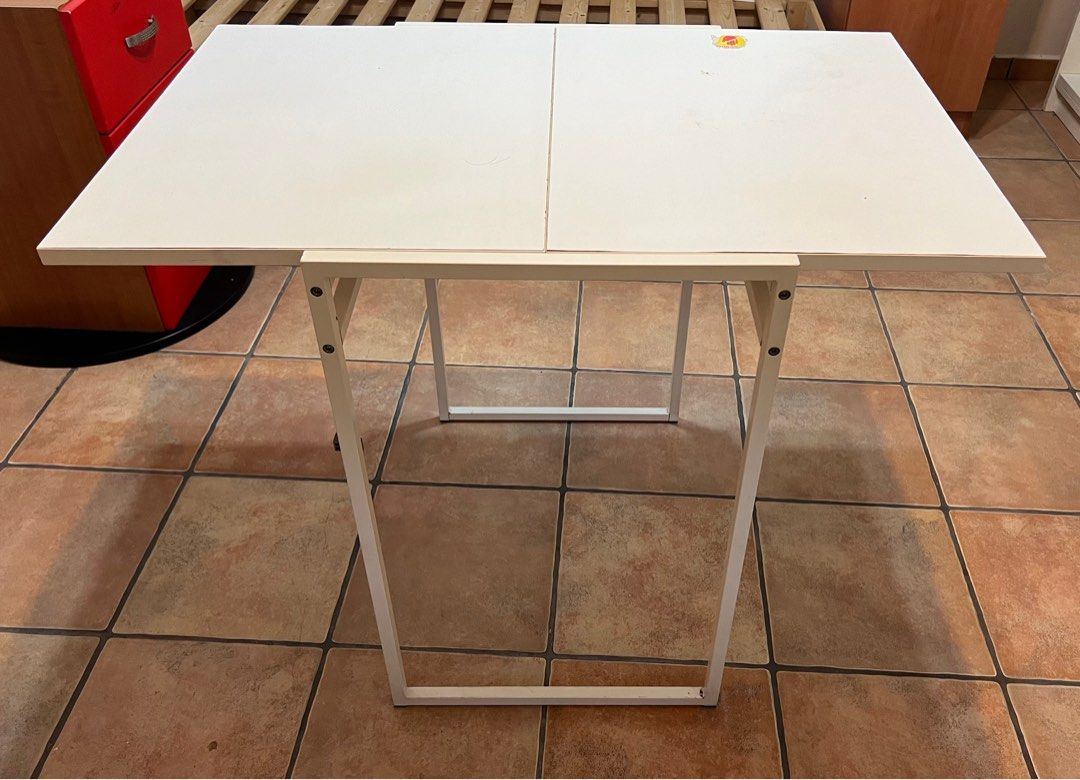 White foldable table, Furniture & Home Living, Furniture, Tables & Sets