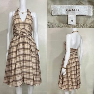 Xsact Halter Plaid Flowy Dress