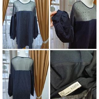 Zara black sheer top