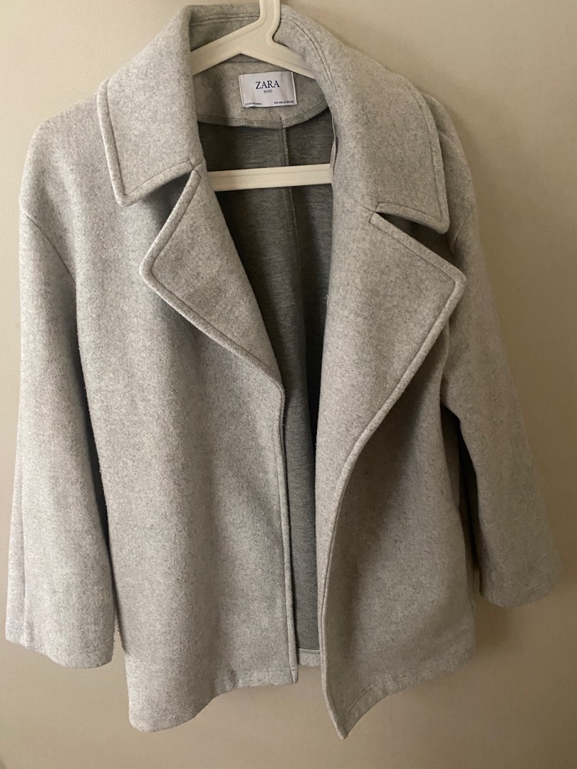 Zara Light Gray Winter Coat, Women's Fashion, Coats, Jackets and