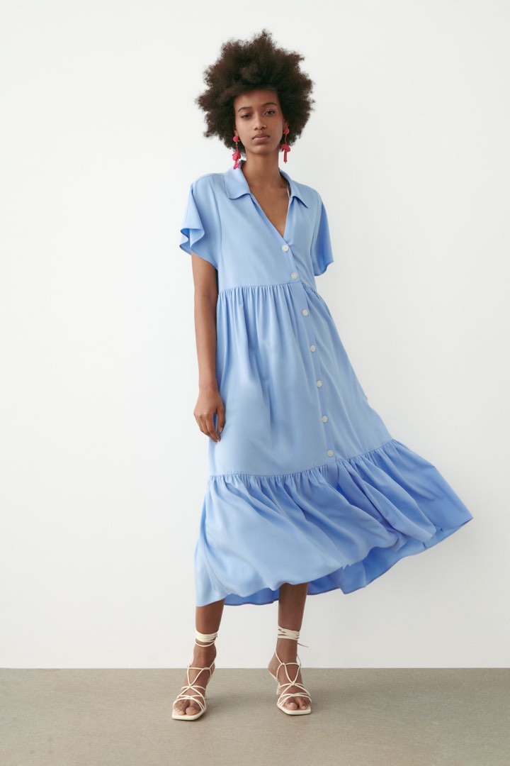 ZARA MIDI DRESS WITH PANELS, Women's Fashion, Dresses & Sets, Dresses