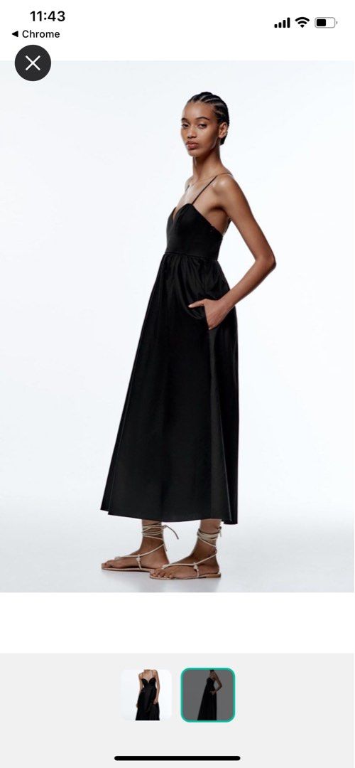 poplin midi dress zara POPLIN MIDI DRESS - Beige