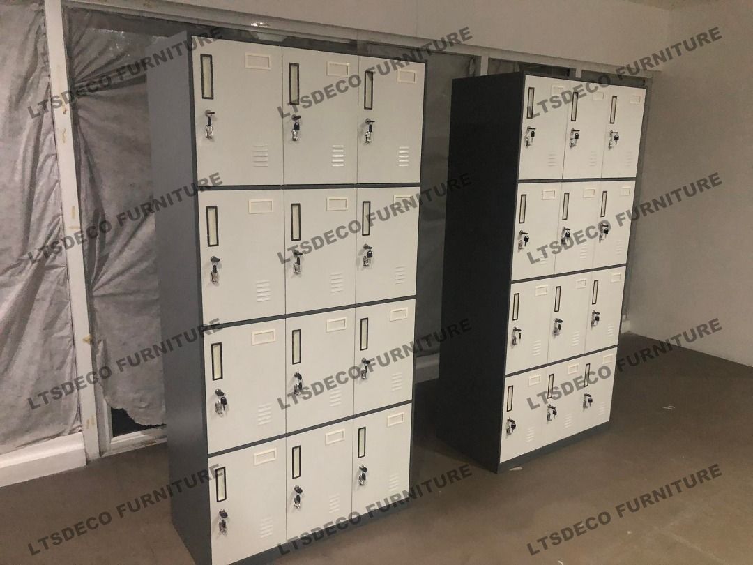 12 DOOR STEEL LOCKER OFFICE PARTITIONS!!!!!!!!!, Furniture & Home ...