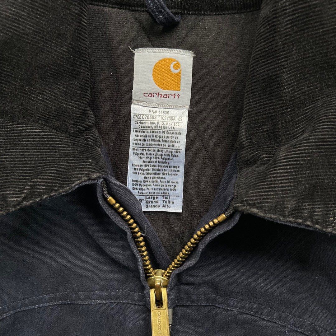 2000s Carhartt J14-MDT Duck Santa Fe Bomber Jacket Midnight Blue
