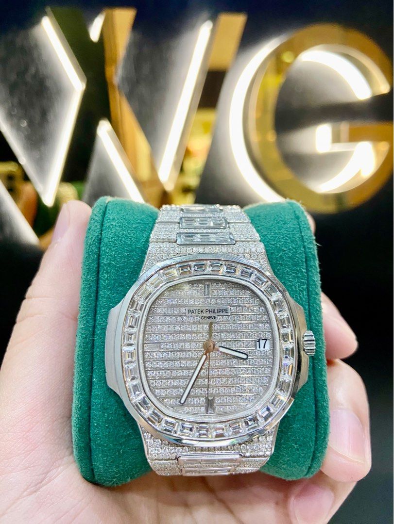 2016 Patek Philippe Nautilus Custom Paved Diamonds 5711 1A