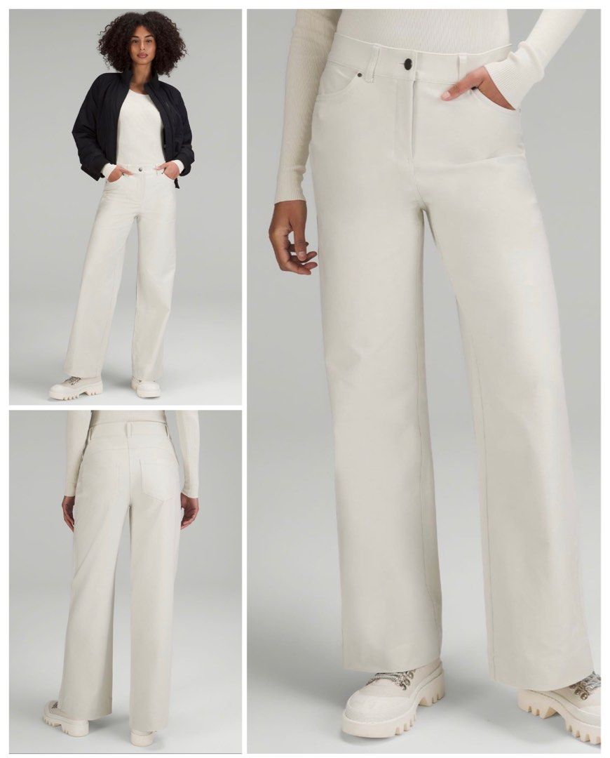 26]Lululemon BNWT City Sleek 5 Pocket HR Wide-Leg Pant Full Length *Light  Utilitech Size 26 Bone, Women's Fashion, Activewear on Carousell