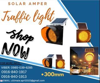 300mm Amber Solar traffic Light