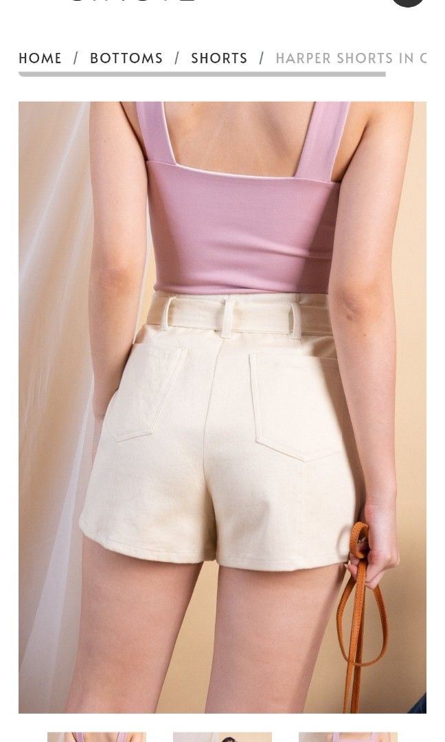 VANYA V-WAIST SHORTS (CREAM)