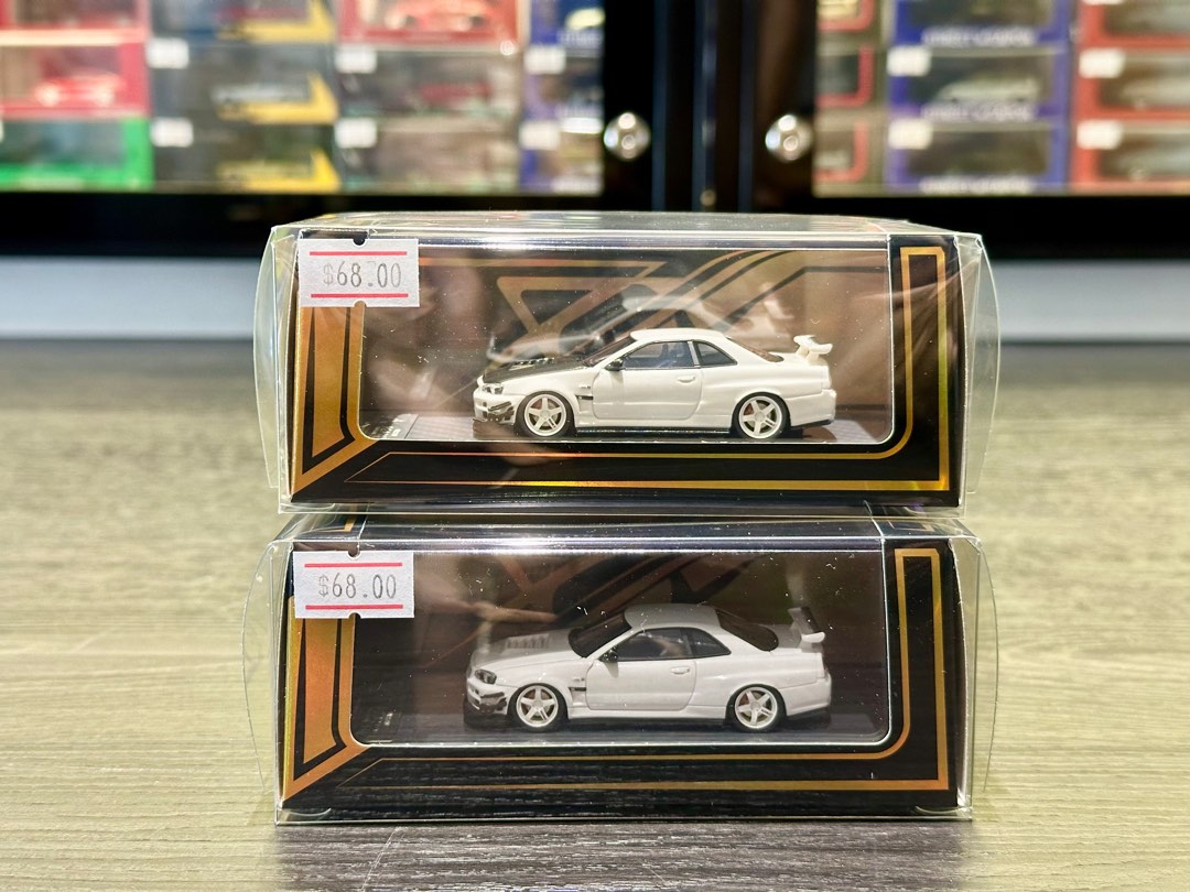 Error 404 1/64 Nissan Skyline R34 GTR Modified Pearl White