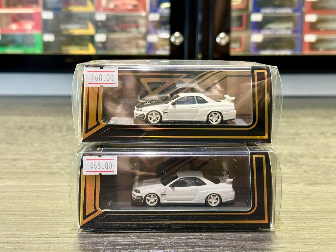 Error 404 1/64 Nissan Skyline R34 GTR Modified Pearl White