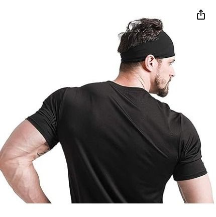 5 Piece Men s Sports Headband Pure Color Elastic Yoga Fitness