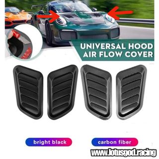 KATUR Universal Car Decorative Air Flow Intake Hood Scoop Vent Turbo Bonnet  Cover Carbon Friber