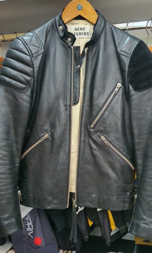 Acne oliver leather online jacket
