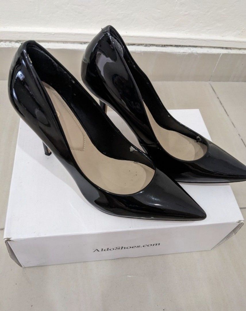 Aldo black shop patent heels