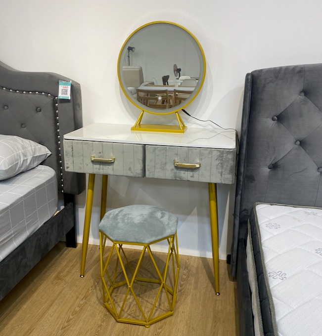 ALESSIA Marble top dressing table set LED mirror Furniture Home
