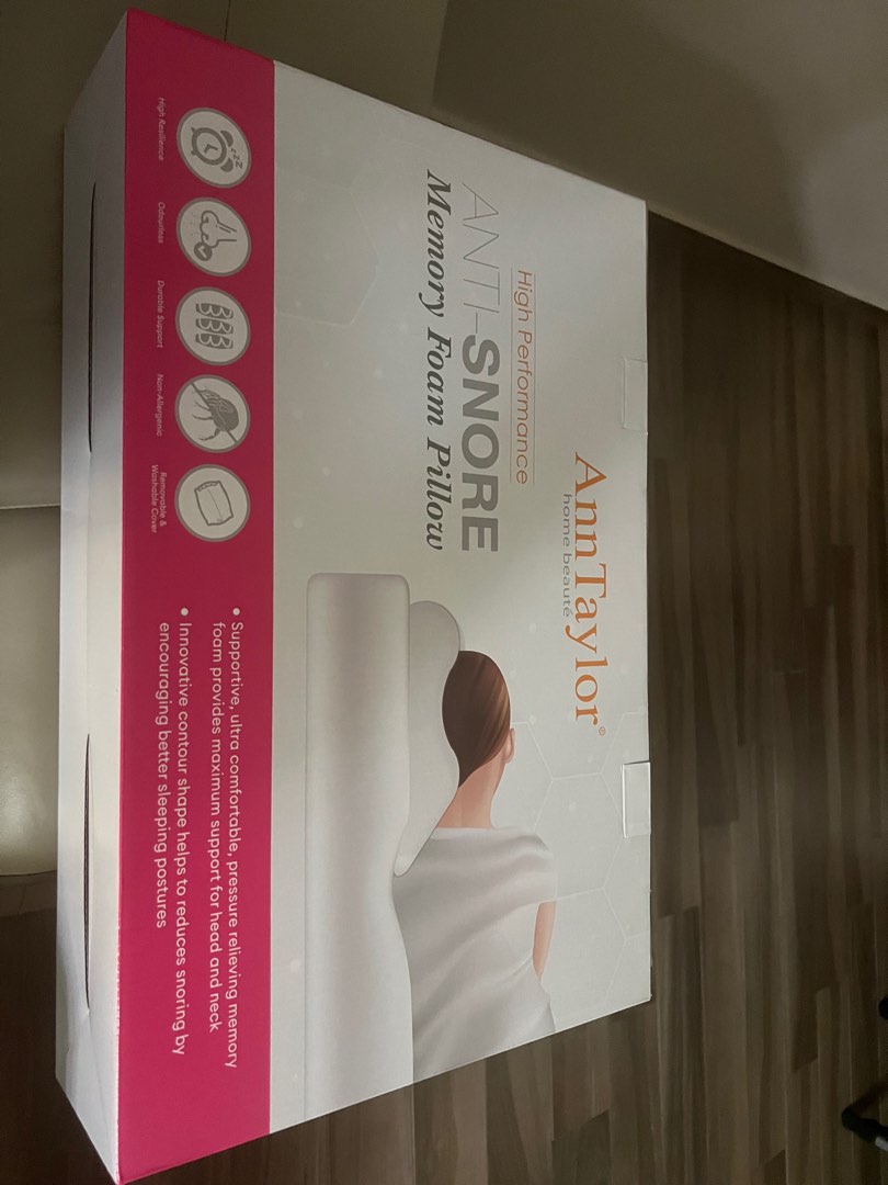 Ann Taylor anti snore pillow Furniture Home Living Bedding