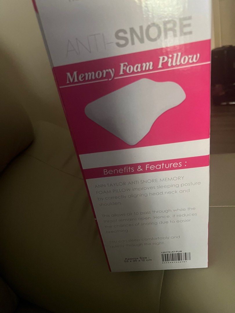Ann Taylor anti snore pillow Furniture Home Living Bedding
