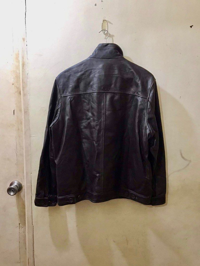 Balenciaga leather jacket mens deals