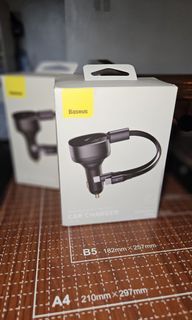 Baseus car charger w/ built-in type C cables 33W fast charging