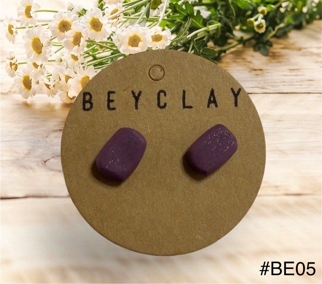 BASIC EAR STUD / BASIC EARRINGS (Category: Earrings) located in Singapore. Submitted by beyclay_ (Listing ID 1262217349, Image 5). Description: Hand-made Basic Colour ear studs. Locally made. *Please take note that the pair sizing might be slightly irregular or asymmetrical as it is hand made..
