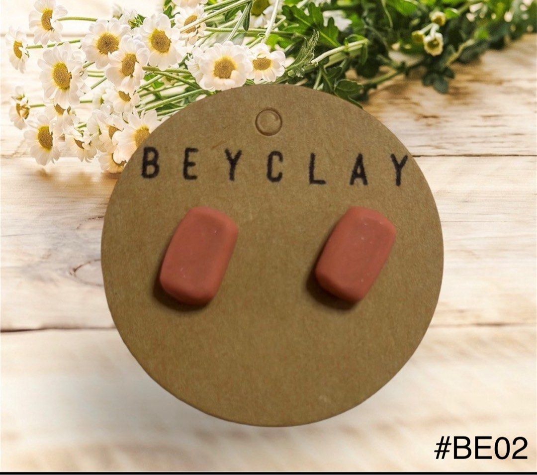 BASIC EAR STUD / BASIC EARRINGS (Category: Earrings) located in Singapore. Submitted by beyclay_ (Listing ID 1262217349, Image 2). Description: Hand-made Basic Colour ear studs. Locally made. *Please take note that the pair sizing might be slightly irregular or asymmetrical as it is hand made..