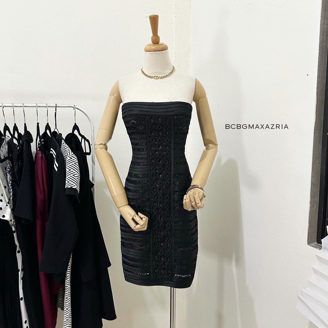 Bcbg black bodycon dress new arrivals