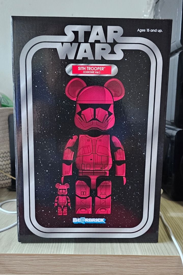 Bearbrick Star Wars Sith Trooper Chrome, 400%+100%, Hobbies & Toys 