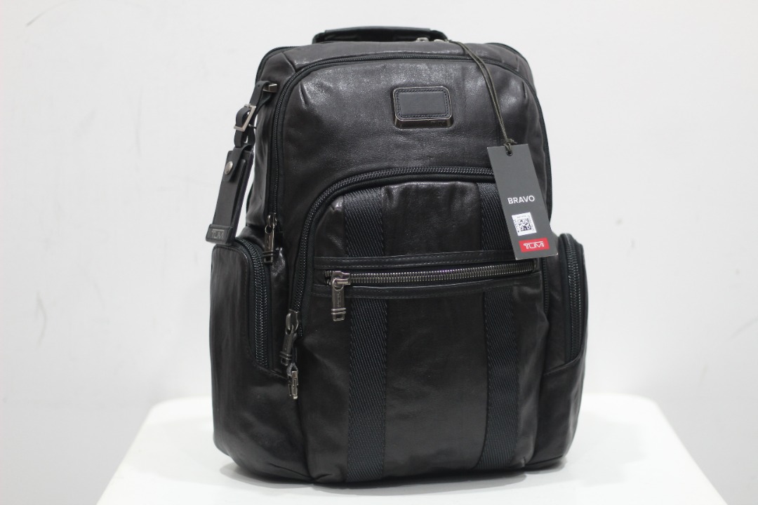 Black Leather Backpack Tumi 932681DL - Alpha Bravo Nellis Backpack / 17 ...