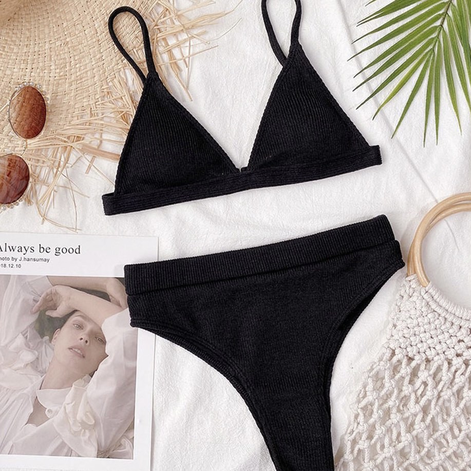 Black Two Piece Swimsuit, Women's Fashion, Swimwear, Bikinis